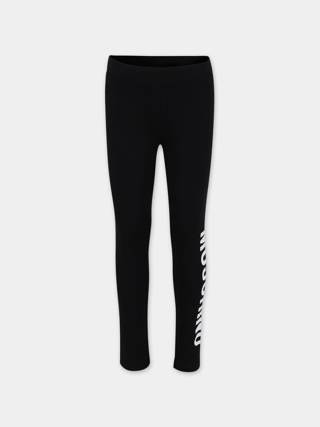 Black leggings for girl with logo